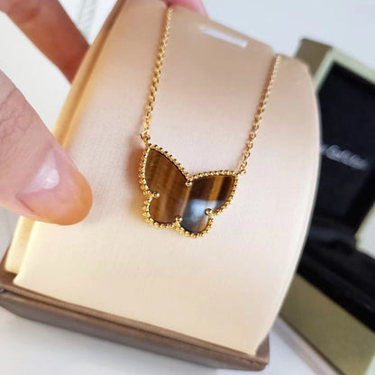 [LUCKY LOVE] TIGER__ EYE BUTTERFLY NECKLACE
