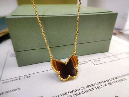 [LUCKY LOVE] TIGER__ EYE BUTTERFLY NECKLACE