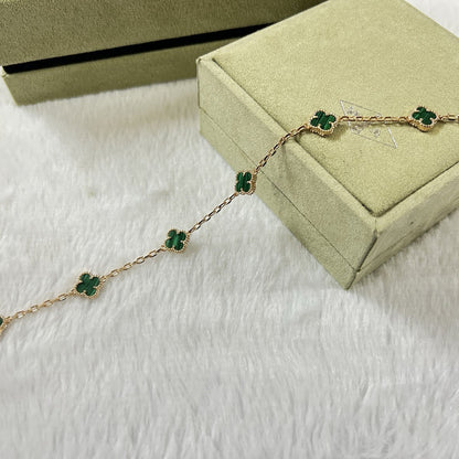 [LUCKY LOVE]CLOVER 6 MOTIF MALACHITE BRACELET