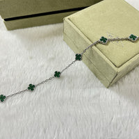 [LUCKY LOVE]CLOVER 6 MOTIF MALACHITE BRACELET