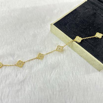 [LUCKY LOVE]CLOVER 6 MOTIF DIAMOND BRACELET