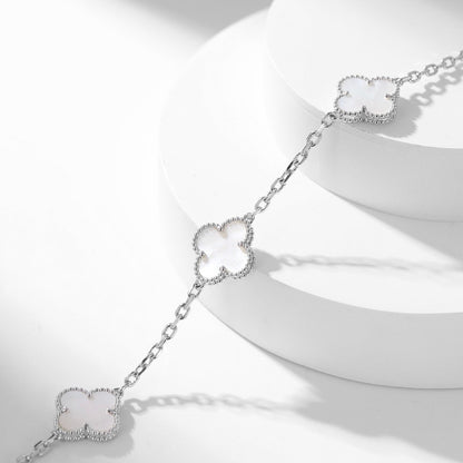 [LUCKY LOVE]CLOVER 10 MOTIFS WHITE MOTHER OF PEARL NECKLACE
