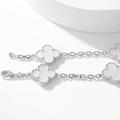 [LUCKY LOVE]CLOVER 10 MOTIFS WHITE MOTHER OF PEARL NECKLACE
