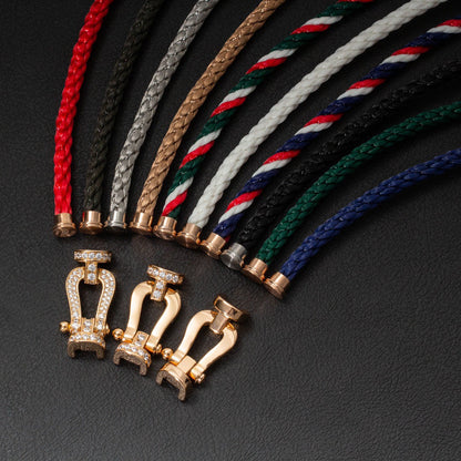 [LUCKY LOVE]FORCE LARGE HORSESHOE FULL DIAMOND BRACELET SILVER