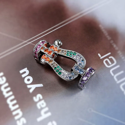 [LUCKY LOVE]FORCE LARGE HORSESHOE  COLORED DIAMOND BRACELET ROSE GOLD