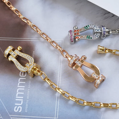 [LUCKY LOVE]FORCE LARGE HORSESHOE CLASP  METAL BRACELET