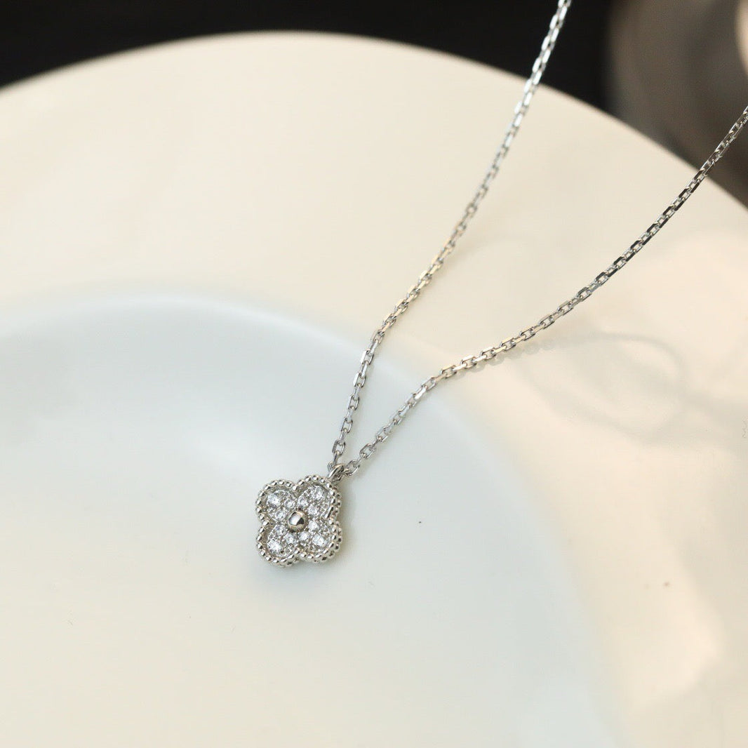 [LUCKY LOVE]CLOVER MINI 9.5MM PENDANT DIAMOND NECKLACE