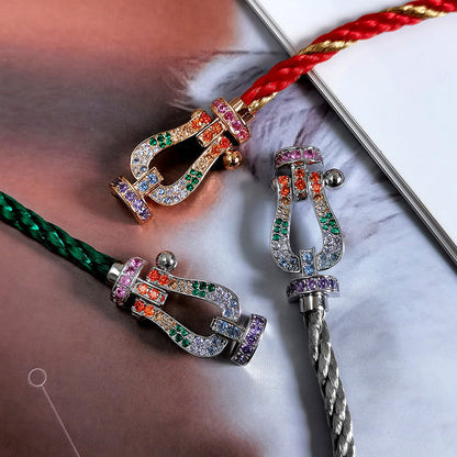 [LUCKY LOVE]FORCE LARGE HORSESHOE  COLORED DIAMOND BRACELET ROSE GOLD