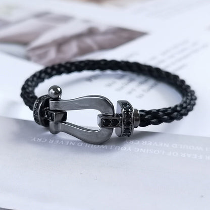 [LUCKY LOVE]FORCE LARGE SERIES HORSESHOE BLACK SAMURAI BRACELET