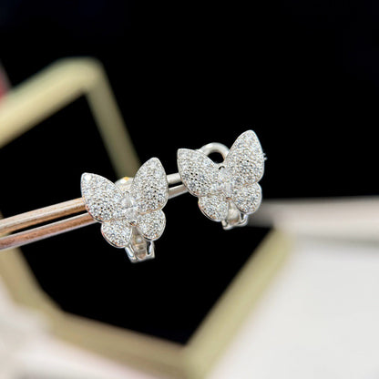 [LUCKY LOVE]BUTTERFLY ALL DIAMOND EARRINGS