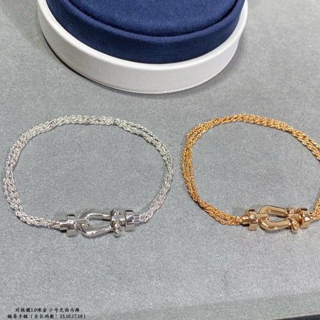 [LUCKY LOVE]FORCE SMALL HORSESHOE  DIAMOND CHAIN ROPE BRACELET