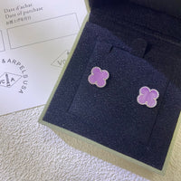 [LUCKY LOVE]CLOVER MINI 9.5MM  PURPLE VIOLET EARRINGS