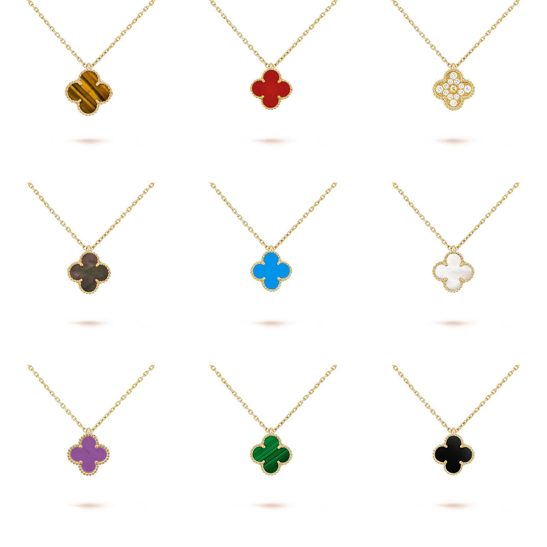 [LUCKY LOVE]CLOVER MINI 9.5MM CARNELIANS NECKLACE COLLECTION