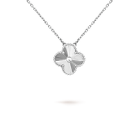 [LUCKY LOVE]CLOVER 15MM LASER NECKLACE SILVER