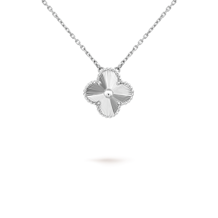 [LUCKY LOVE]CLOVER 15MM LASER NECKLACE SILVER