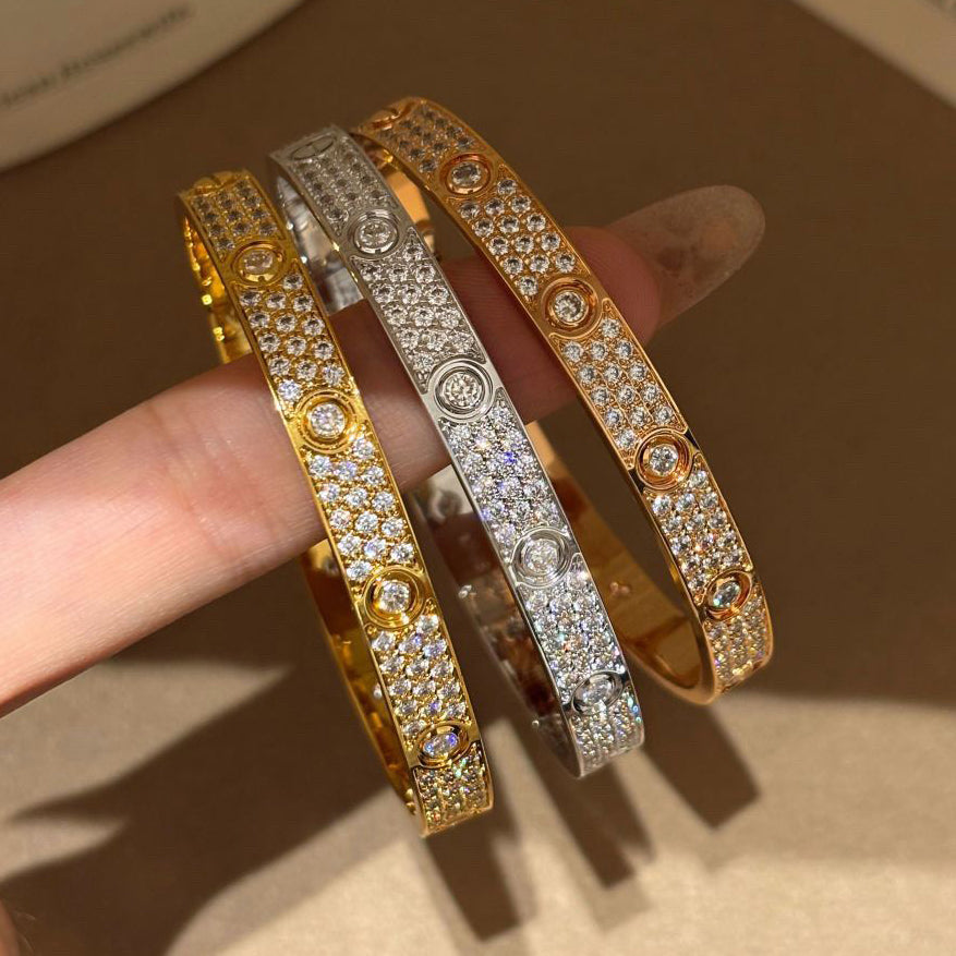 [LUCKY LOVE]LOVE BRACELET 6.1MM DIAMOND-PAVED 10 BIG DIAMONDS