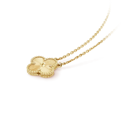 [LUCKY LOVE]CLOVER 15MM LASER NECKLACE