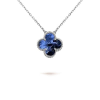 [LUCKY LOVE]CLOVER 15MM PIETERSITE NECKLACE SILVER