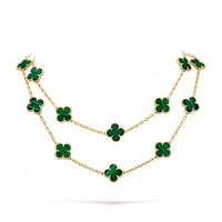 [LUCKY LOVE]CLOVER 20 MOTIFS MALACHITE GOLD