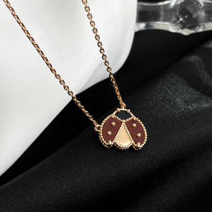 [LUCKY LOVE]LUCKY  CARNELIANS LADYBUG NECKLACE