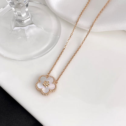[LUCKY LOVE]LUCKY  WHITE MOP  PLUM BLOSSOM NECKLACE
