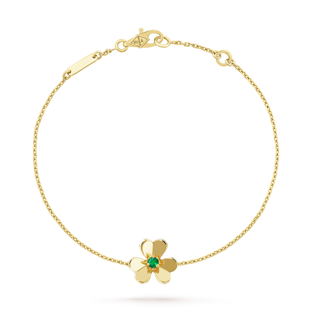 [LUCKY LOVE]FRIVOLE GOLD FLOWER PINK MALACHITE BRACELET