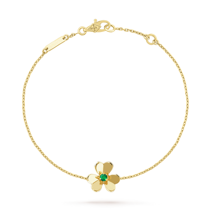 [LUCKY LOVE]FRIVOLE GOLD FLOWER PINK MALACHITE BRACELET