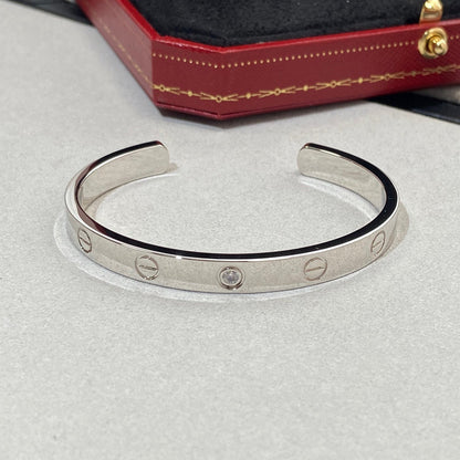 [LUCKY LOVE]LOVE BRACELET 6.1MM 1 DIAMOND OPEN CUFF