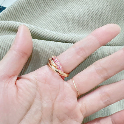 [LUCKY LOVE]TRINITY 3.2MM RING PINK DIAMOND