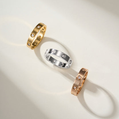 [LUCKY LOVE]LOVE 4MM 8 DIAMOND RING