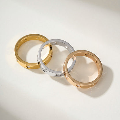 [LUCKY LOVE]LOVE 4MM 8 DIAMOND RING