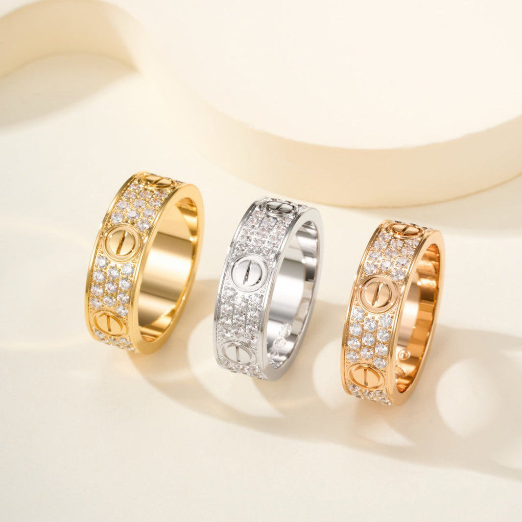 [LUCKY LOVE]LOVE RING 5.5MM DIAMONDS PAVED