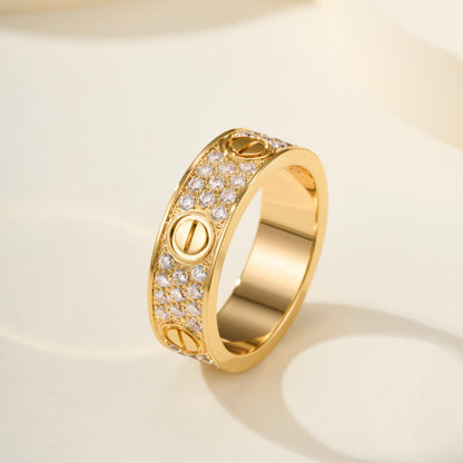 [LUCKY LOVE]LOVE RING 5.5MM DIAMONDS PAVED