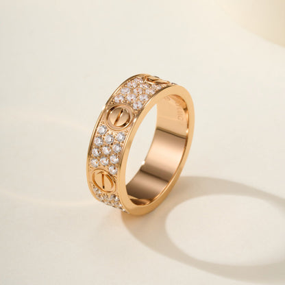 [LUCKY LOVE]LOVE RING 5.5MM DIAMONDS PAVED