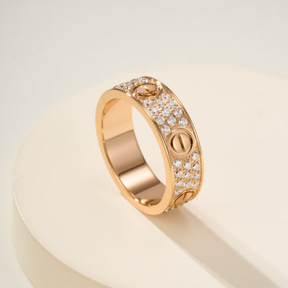 [LUCKY LOVE]LOVE RING 5.5MM DIAMONDS PAVED