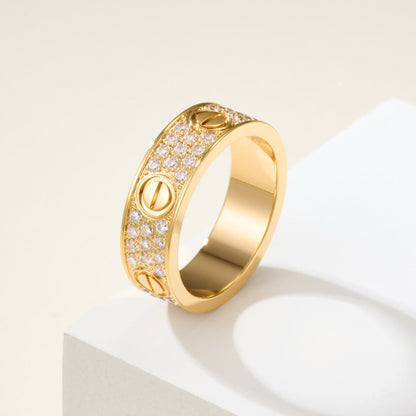 [LUCKY LOVE]LOVE RING 5.5MM DIAMONDS PAVED