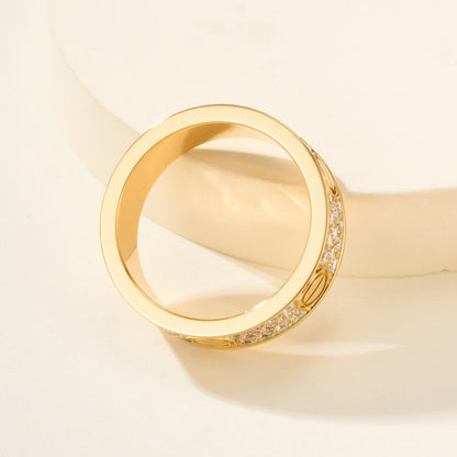 [LUCKY LOVE]LOVE RING 5.5MM DIAMONDS PAVED