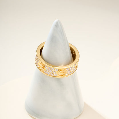 [LUCKY LOVE]LOVE RING 5.5MM DIAMONDS PAVED