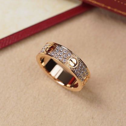 [LUCKY LOVE]LOVE RING 5.5MM DIAMONDS PAVED
