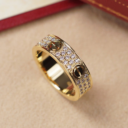 [LUCKY LOVE]LOVE RING 5.5MM DIAMONDS PAVED