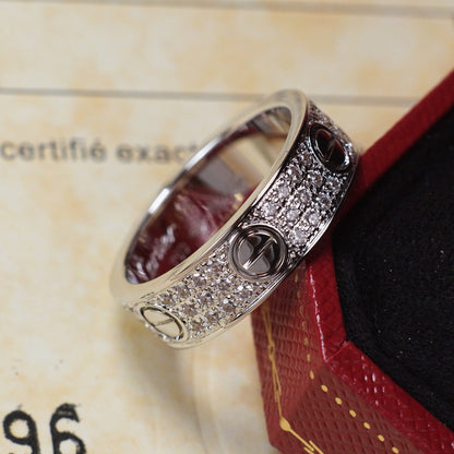 [LUCKY LOVE]LOVE RING 5.5MM DIAMONDS PAVED
