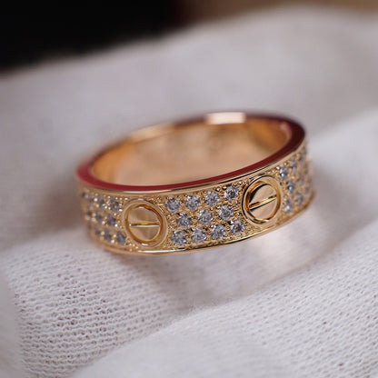 [LUCKY LOVE]LOVE RING 5.5MM DIAMONDS PAVED