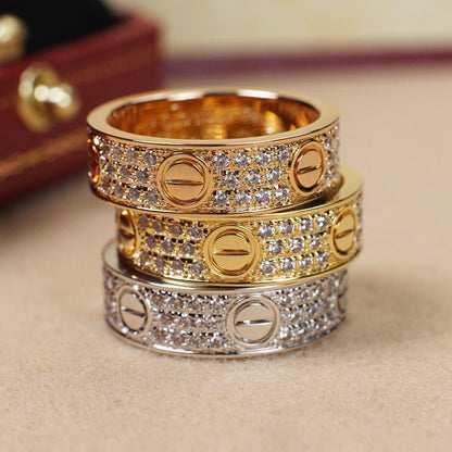 [LUCKY LOVE]LOVE RING 5.5MM DIAMONDS PAVED