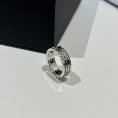 [LUCKY LOVE]LOVE RING 5.5MM DIAMONDS PAVED CERAMIC