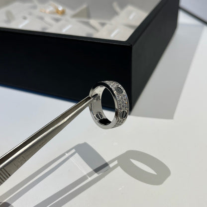 [LUCKY LOVE]LOVE RING 5.5MM DIAMONDS PAVED CERAMIC