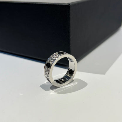 [LUCKY LOVE]LOVE RING 5.5MM DIAMONDS PAVED CERAMIC