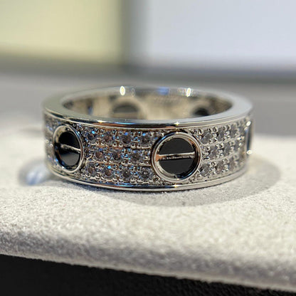 [LUCKY LOVE]LOVE RING 5.5MM DIAMONDS PAVED CERAMIC