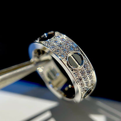 [LUCKY LOVE]LOVE RING 5.5MM DIAMONDS PAVED CERAMIC