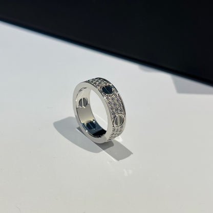 [LUCKY LOVE]LOVE RING 5.5MM DIAMONDS PAVED CERAMIC
