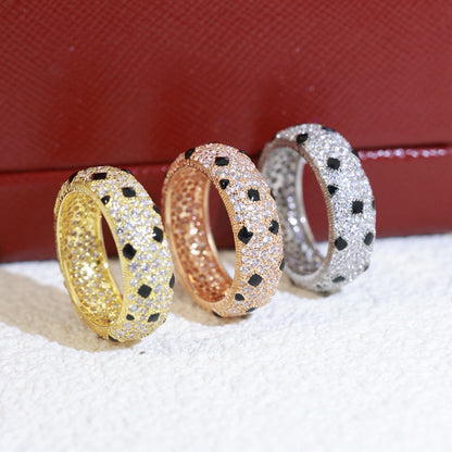 [LUCKY LOVE]PANTHERE SPOTTED FULL DIAMOND RING
